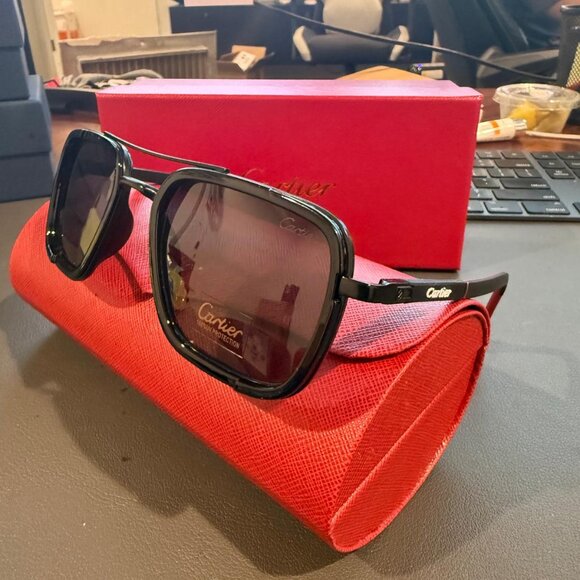 CARTIER C-Decor Black/Red Unisex Eyeglasses - Picture 1 of 4